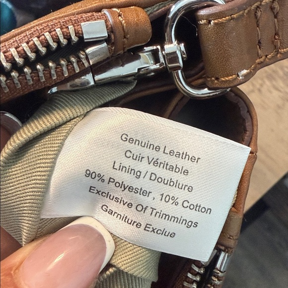 Danier Tan Leather Handbag with crossbody strap for conversion - Picture 7 of 7